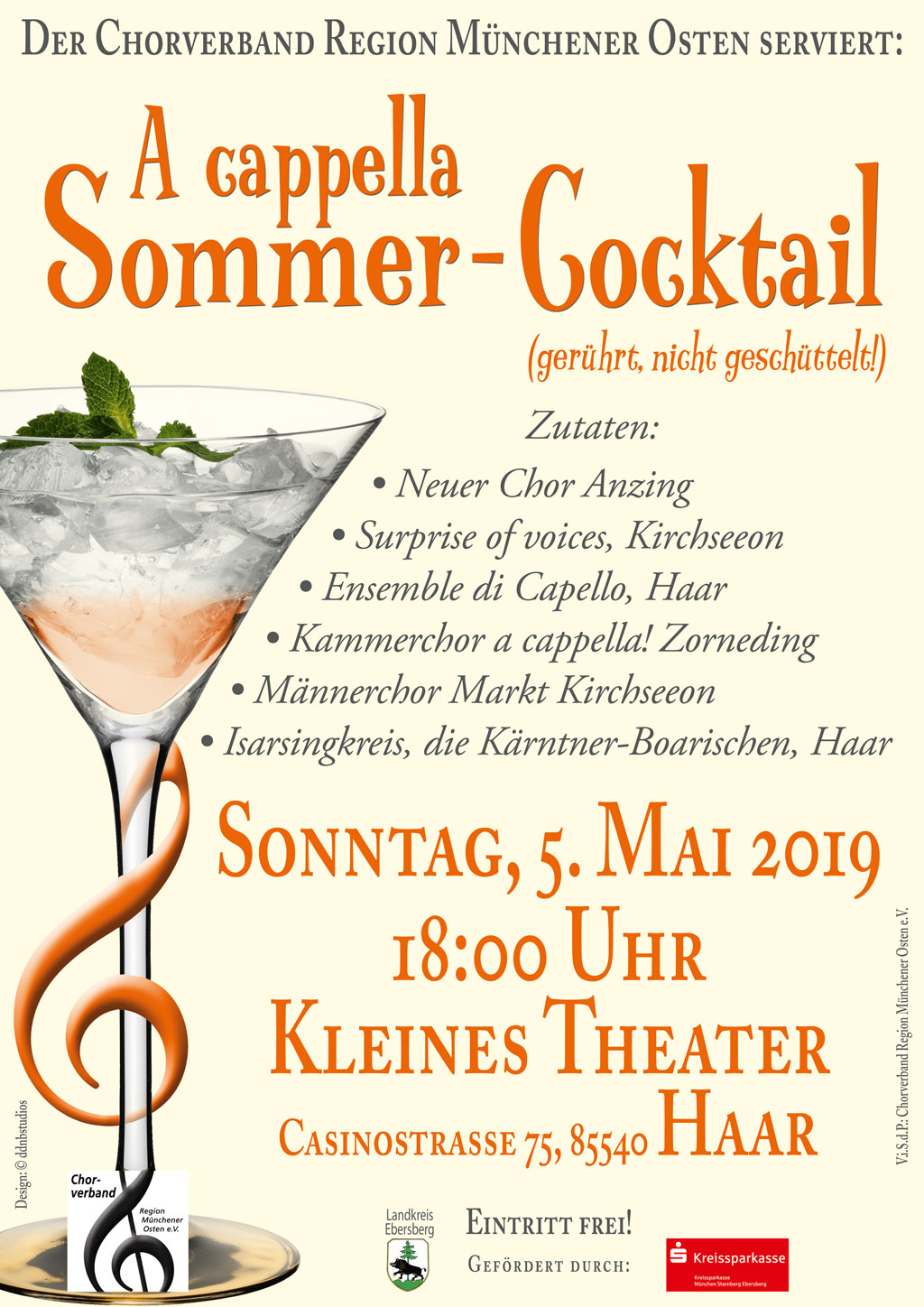 Plakat A Capella Sommercocktail 2019