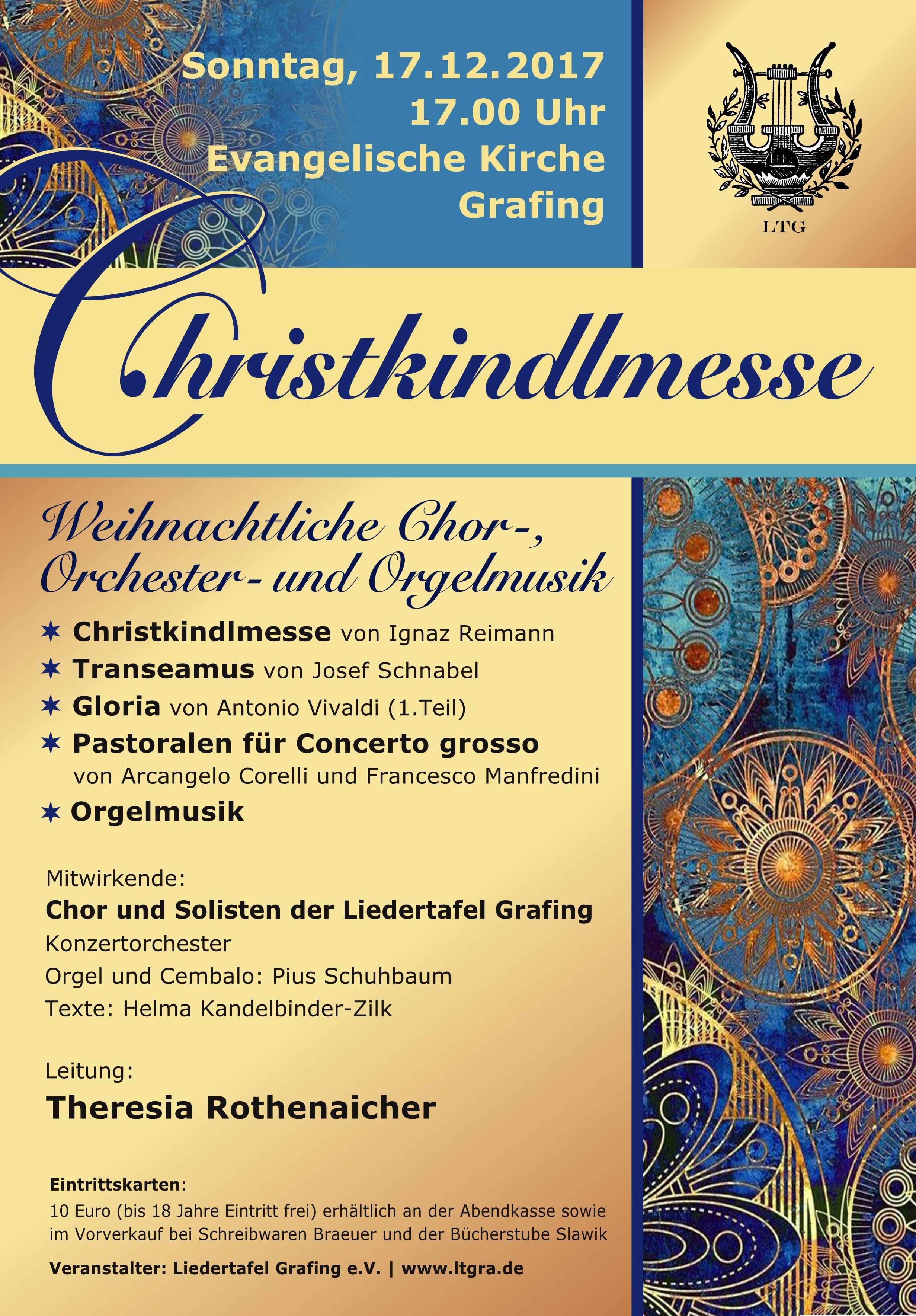 Weihnachtskonzert der Liedertafel Grafing 2017